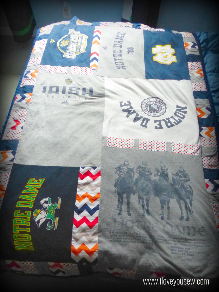 Notre Dame T-Shirt Quilt