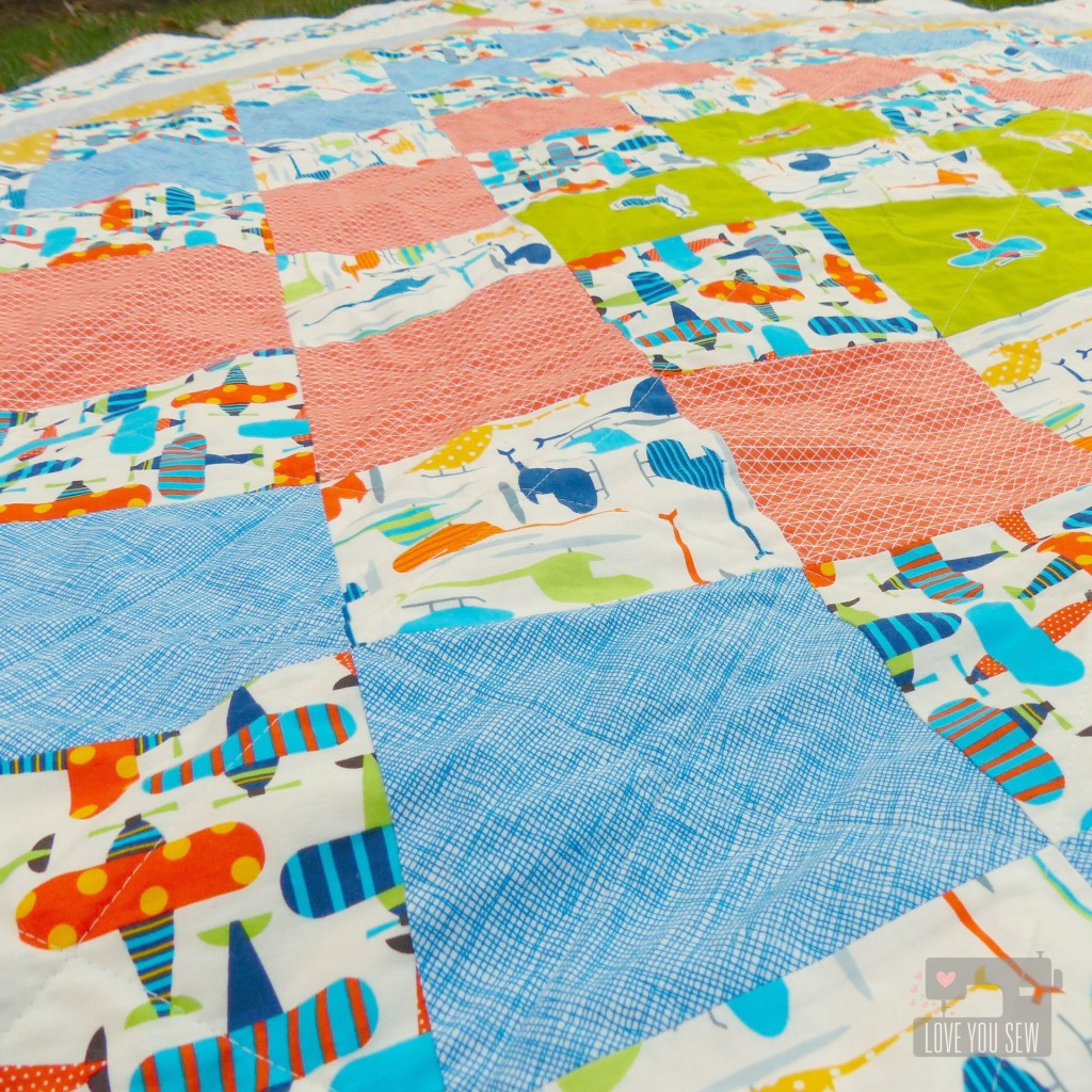 Heli and Plane Quilt Closeup