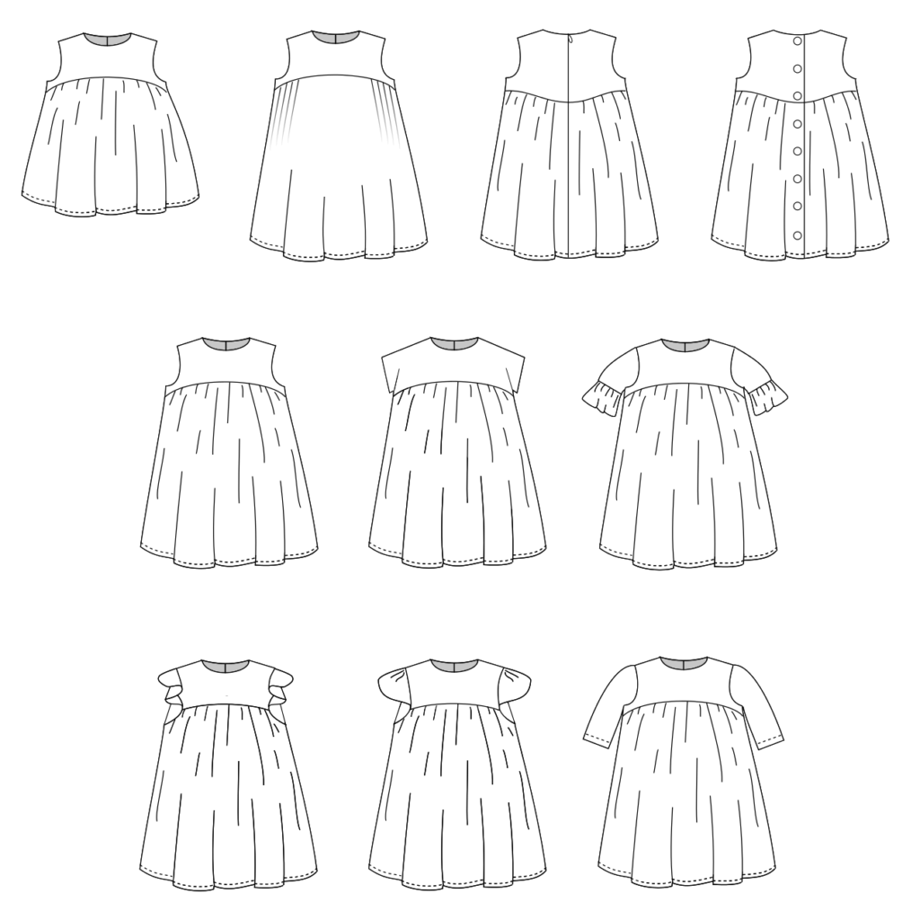 LENA Duo Blouse & Dress - Girl + Mum - PDF Sewing Pattern – Ikatee sewing  patterns