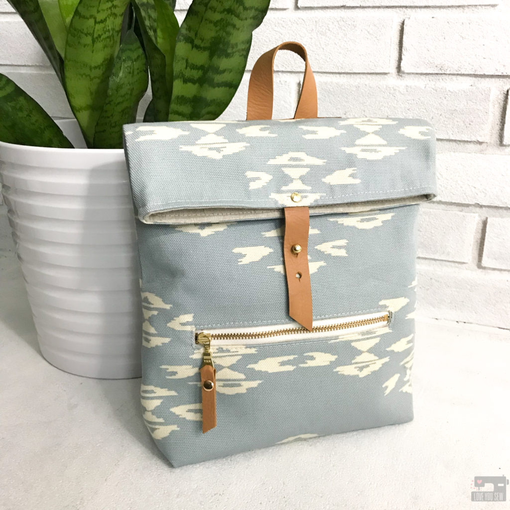 Fold over backpack sewing tutorial and free pattern 