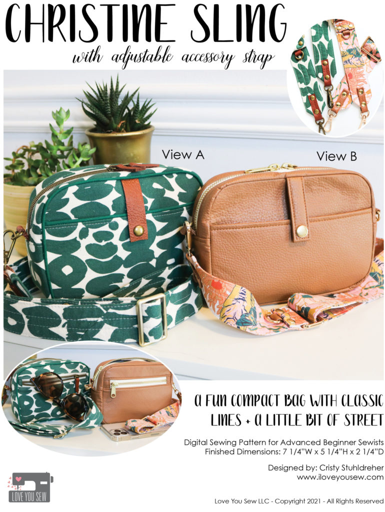 Christine Sling Crossbody Bag sewing pattern - Sew Modern Bags